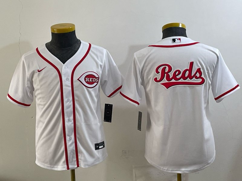 Youth Cincinnati Reds Blank white 2025 Nike MLB Jersey 001